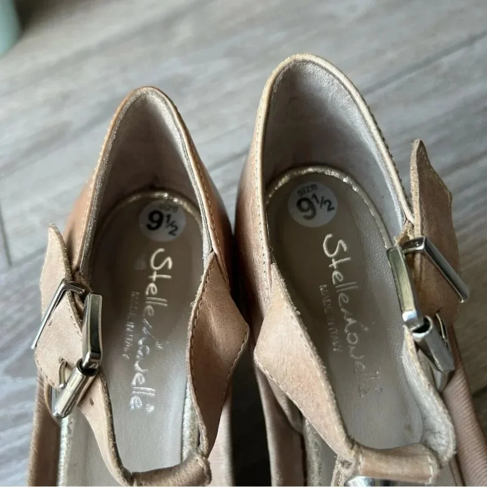 Stelle Monelle Studded T Strap Wedge Heel Sandal Made in Italy